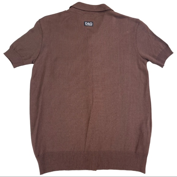 VTG Dolce & Gabbana D&G Knit Top Shirt Brown 44 - Picture 2 of 8